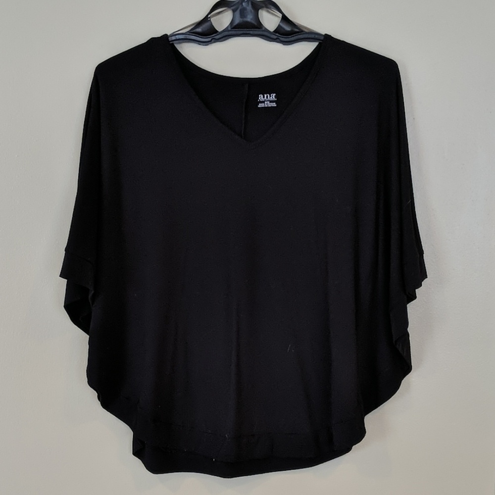 Ana black, butterfly sleeve top MED